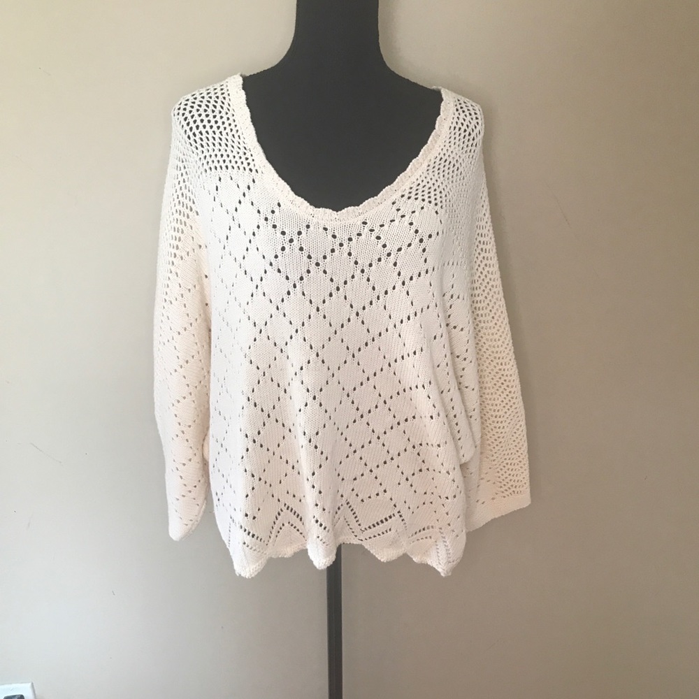 NWT All in Favor Size XL Ivory Knit Sweater